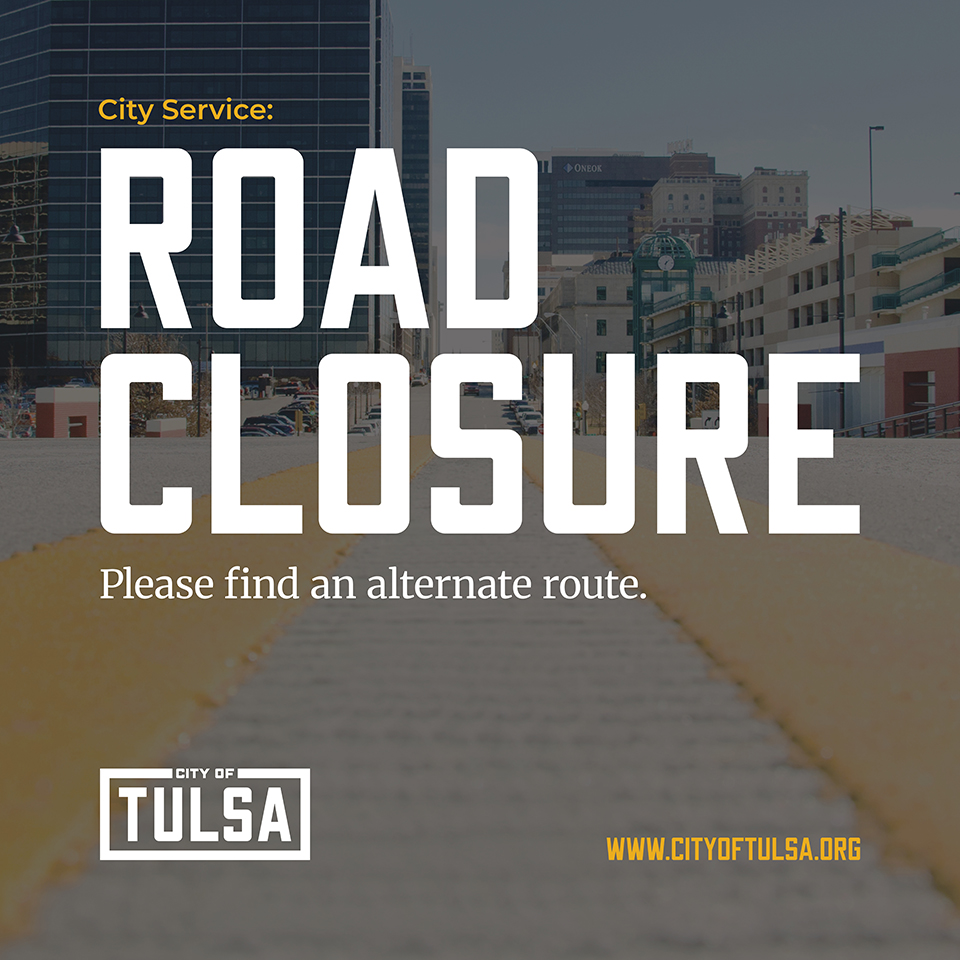 ROAD CLOSURE: Elgin Ave., between Archer and 1st Street in downtown #Tulsa, has been closed by @BNSFRailway at the railroad crossing in advance of crossing repairs and safety improvements.