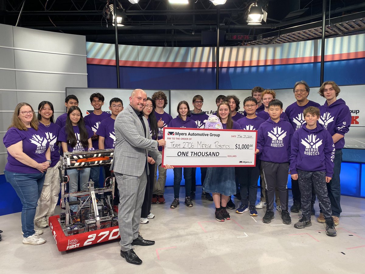 TSN 1200 Ottawa (@tsn1200) on Twitter photo Congratulations to our <a href="/MyersAutoGroup/">Myers Automotive Group</a> Team of the Week - the <a href="/frc2706/">Merge Robotics 2706</a> Merge Robotics & Apollo đ€ Good luck building your next competition robot! âïž
â
CTV Ottawa & TSN 1200 want YOU to be the next Myers Automotive Group Team of the Week!
Details at tsn1200.ca Congratulations to our <a href="/MyersAutoGroup/">Myers Automotive Group</a> Team of the Week - the <a href="/frc2706/">Merge Robotics 2706</a> Merge Robotics & Apollo đ€ Good luck building your next competition robot! âïž
â
CTV Ottawa & TSN 1200 want YOU to be the next Myers Automotive Group Team of the Week!
Details at tsn1200.ca