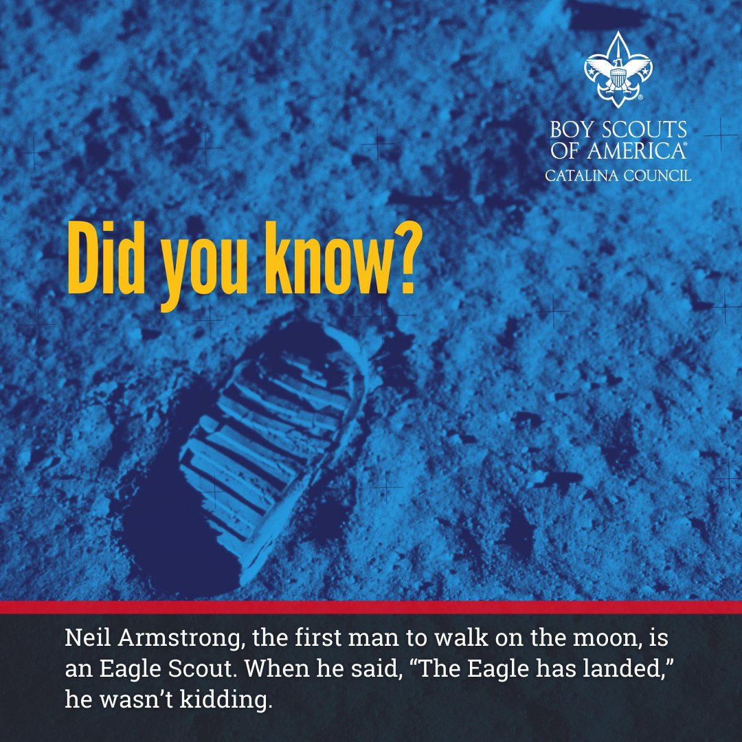 In 1969, Armstrong became the first Eagle Scout to be portrayed on a
U.S. postage stamp called “The Man on the Moon.”
