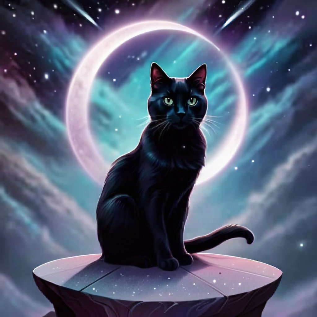 'A beautiful black cat under the moonlight' gencraft.ai/p/pOmylJ #gencraft #ai #art #aiart #AIGen #aiadventures #AIArtGallery #AIArtwork #stablediffusion