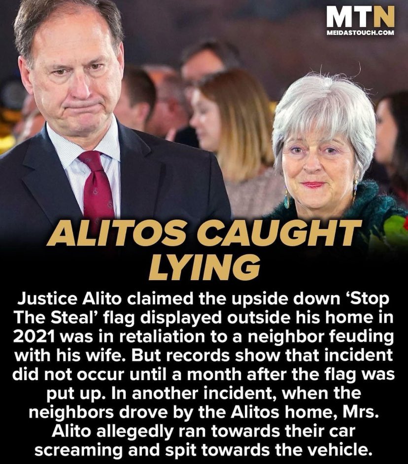 Judge Alito is a liar and a POS. 😡 #SCOTUSIsCorrupt