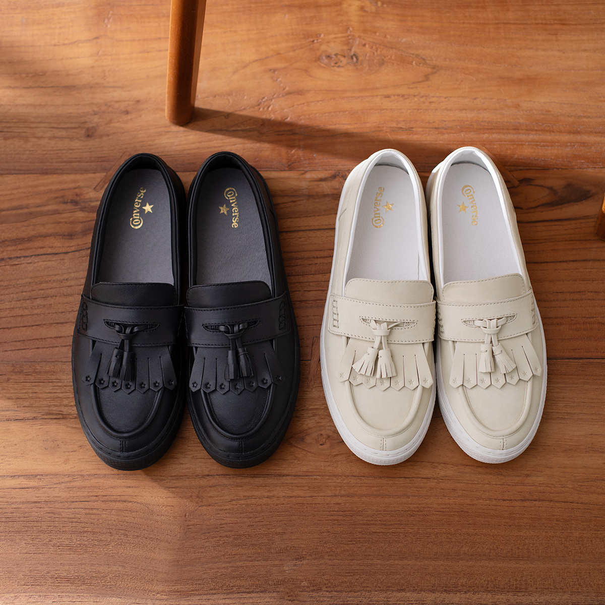 Converse ブラックローファー ゴールド装飾 Converse ブラックローファー ゴールド装飾 Converse-All-Star