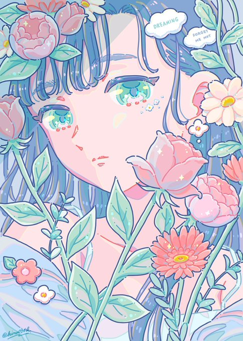 「pink flower white flower」 illustration images(Latest)