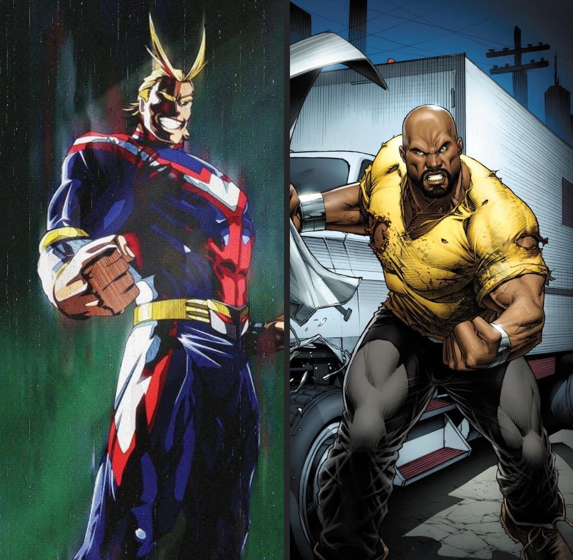 #AllMight🦸🏼‍♂️ VS #LukeCage💢

(My Hero Academia VS Marvel)

-All Might owes Luke $200

Who wins, and why⁉️

#whowouldwin #deathbattle #SHPOLL24
