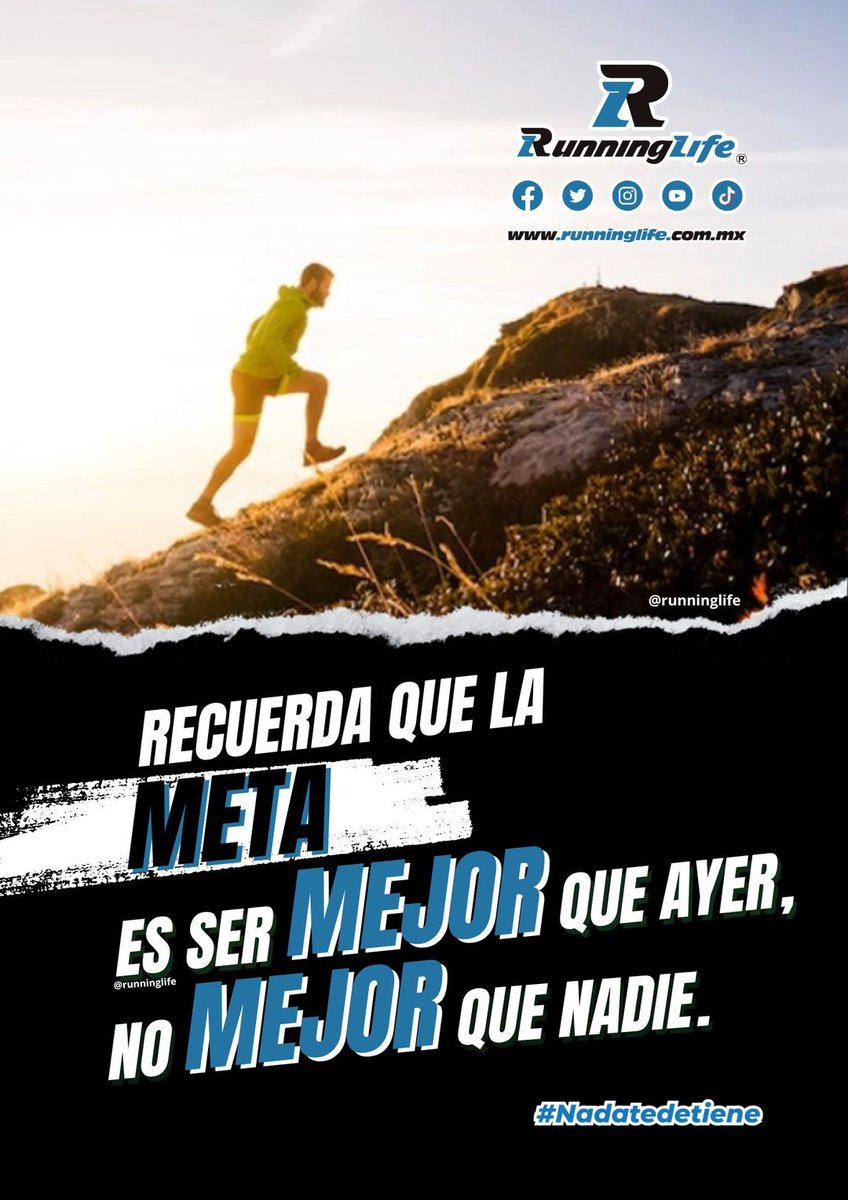 RunningLife_'s tweet photo. 🏃🏃♀️🙂👍 #FraseRunning Recuerda que la meta es ser mejor que ayer, no mejor que nadie.
#RunningLife #Running #Runner #RunTime #Corre #Correr #Corredor #Corredora #Maraton #Marathon #Motivacion #Motivation #Nadatedetiene #NothingStopsYou https://t.co/D8ctbCT0BU