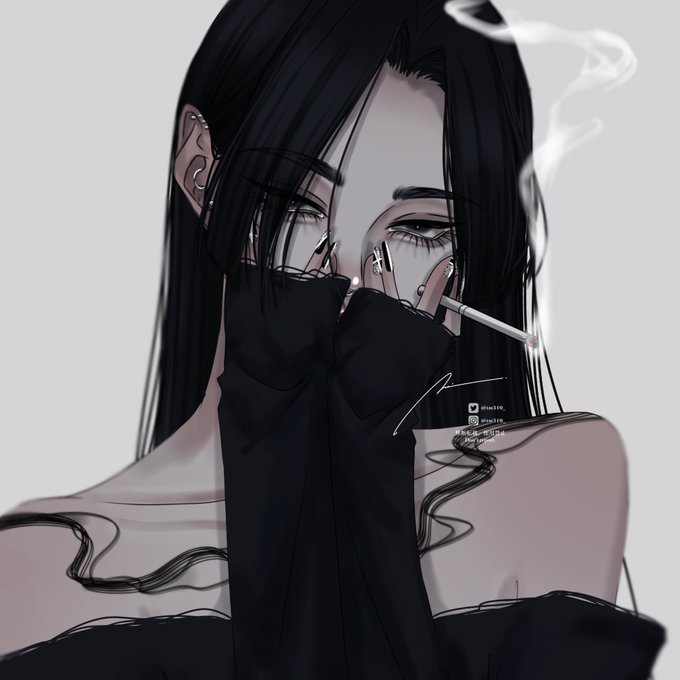 「ear piercing smoking」 illustration images(Latest)