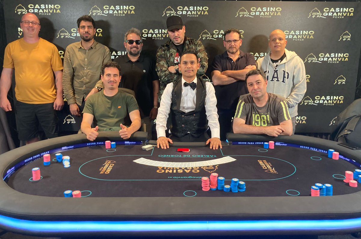 CasinoGVPoker's tweet photo. En marcha la mesa final de nuestro torneo de los MIERCOLES.

Estos son sus protagonistas.

¡Suerte a todos! 

@CasinoGranVia https://t.co/6xA9ctxOp3