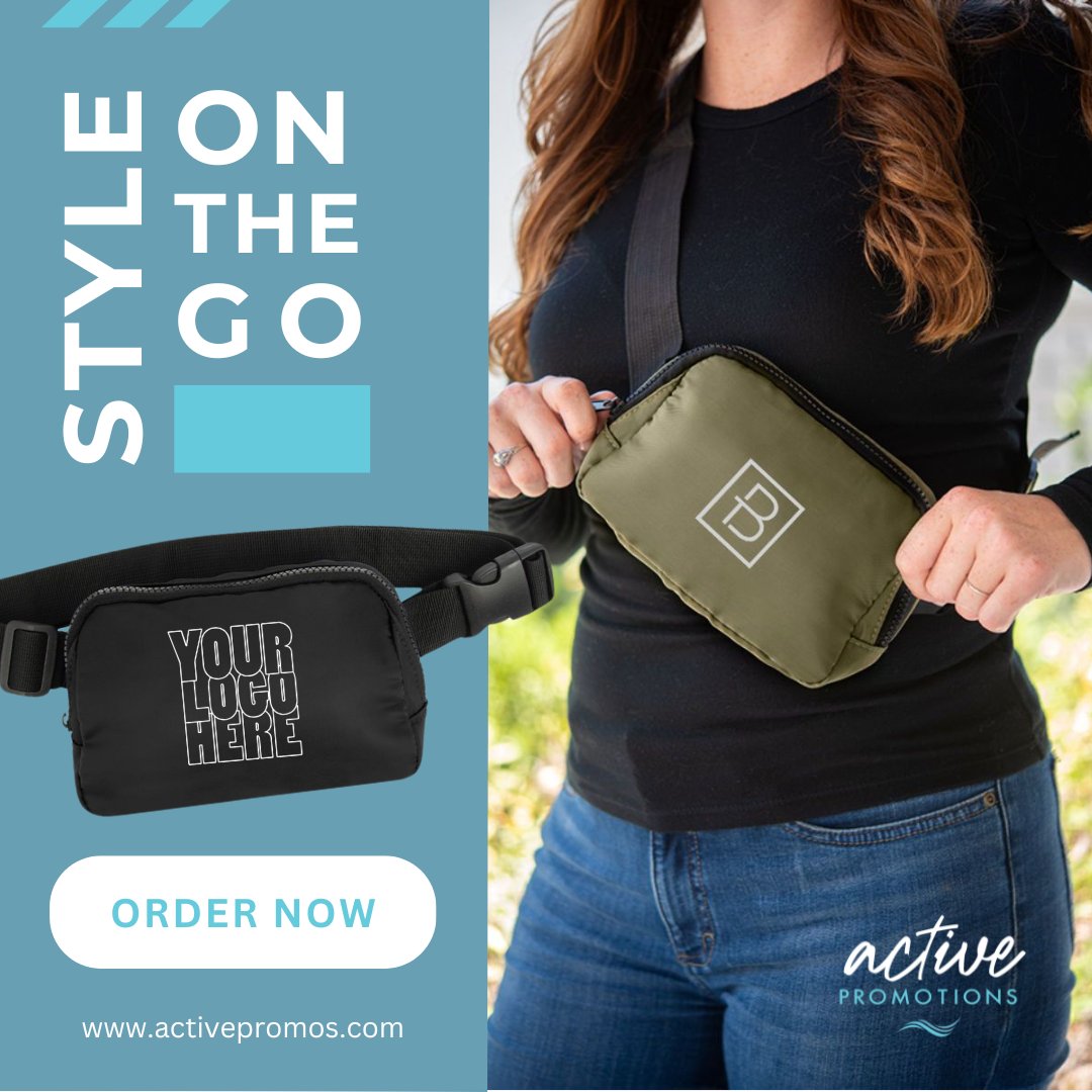 active_promos's tweet photo. 👜 Elevate your brand with our stylish Anywhere Belt Bag! 
With multiple colors and versatile wearing options, it’s the perfect promotional item.  

Design &amp; order here: https://t.co/UdhKrcH7FY

#PromotionalProduct #Branding #BeltBag #ActivePromotions https://t.co/ilTXm9HZDe