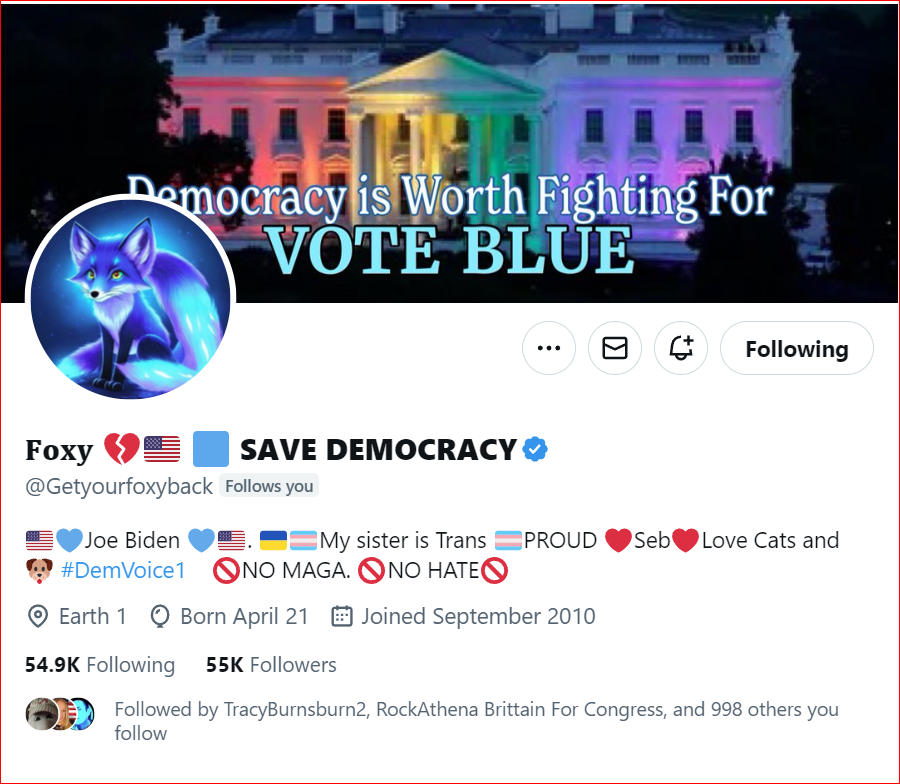 She's da Fox, and she's fabulous, and sweet Foxy @Getyourfoxyback managed to crush her 55K milestone with your help y'all. She's a great blue resister friend. Let's celebrate, congratulate, & wish her continued success here in the blue community. Here's your certificate.