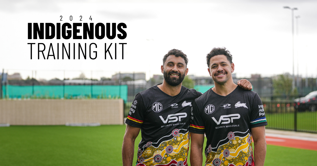 Our 2024 Indigenous training kit is available now and exclusive to the Rabbitohs shop ❤️💚 Designed by proud Wahlabul Man, Uncle Joe Walker. Shop now 👉 bit.ly/3UvQgPn