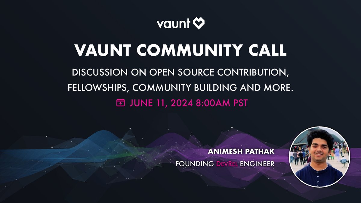 VauntDev's tweet image. We'll be doing our second community call with @sonichigo1219, a founding DevRel engineer of @Keployio, to share his experience in open-source space.
🗓 Mark your calendars now! JUNE 11, 2024 8:00 AM PST
#opensouce #communitybuilding #Vaunt