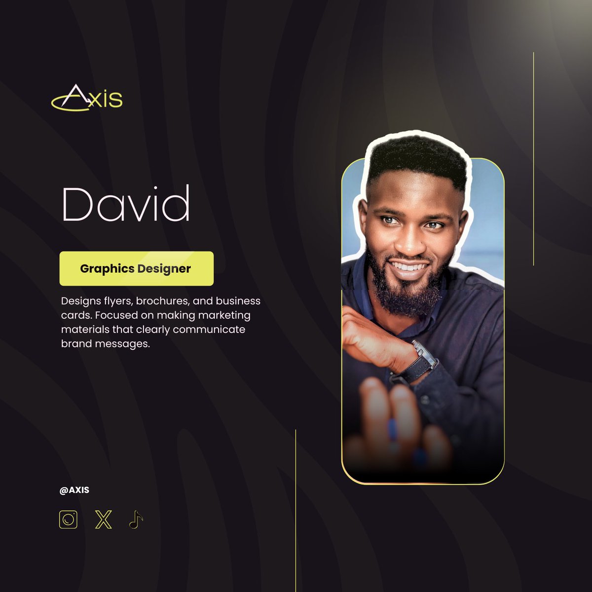 Axis_dsn's tweet image. Thrilled to welcome our skilled Graphic Designer! Your artistic touch will bring our visuals to life. 🖌️ #GraphicDesignPro #VisualStoryteller