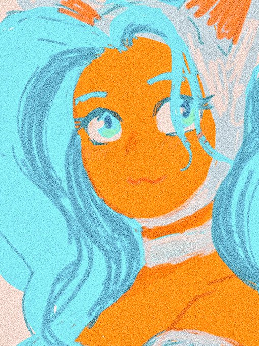 「blue hair simple background」 illustration images(Latest)