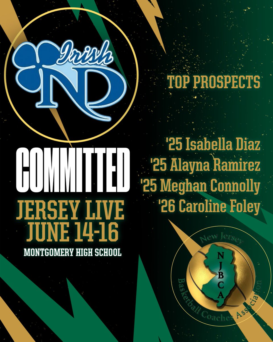 New Jersey Basketball Coaches Association (@njbca_official) on Twitter photo Committed Team for Jersey Live 2024:
NJ’s Notre Dame High School! Be sure to check them out on June 14th and 15th at Montgomery High School! #NJBCA #JerseyLiveGirls #GirlsBasketball #scholasticliveperiod #highschoolbasketball <a href="/NDGirlsBBallNJ/">Notre Dame Irish Girls HS Basketball NJ</a> Committed Team for Jersey Live 2024:
NJ’s Notre Dame High School! Be sure to check them out on June 14th and 15th at Montgomery High School! #NJBCA #JerseyLiveGirls #GirlsBasketball #scholasticliveperiod #highschoolbasketball <a href="/NDGirlsBBallNJ/">Notre Dame Irish Girls HS Basketball NJ</a>
