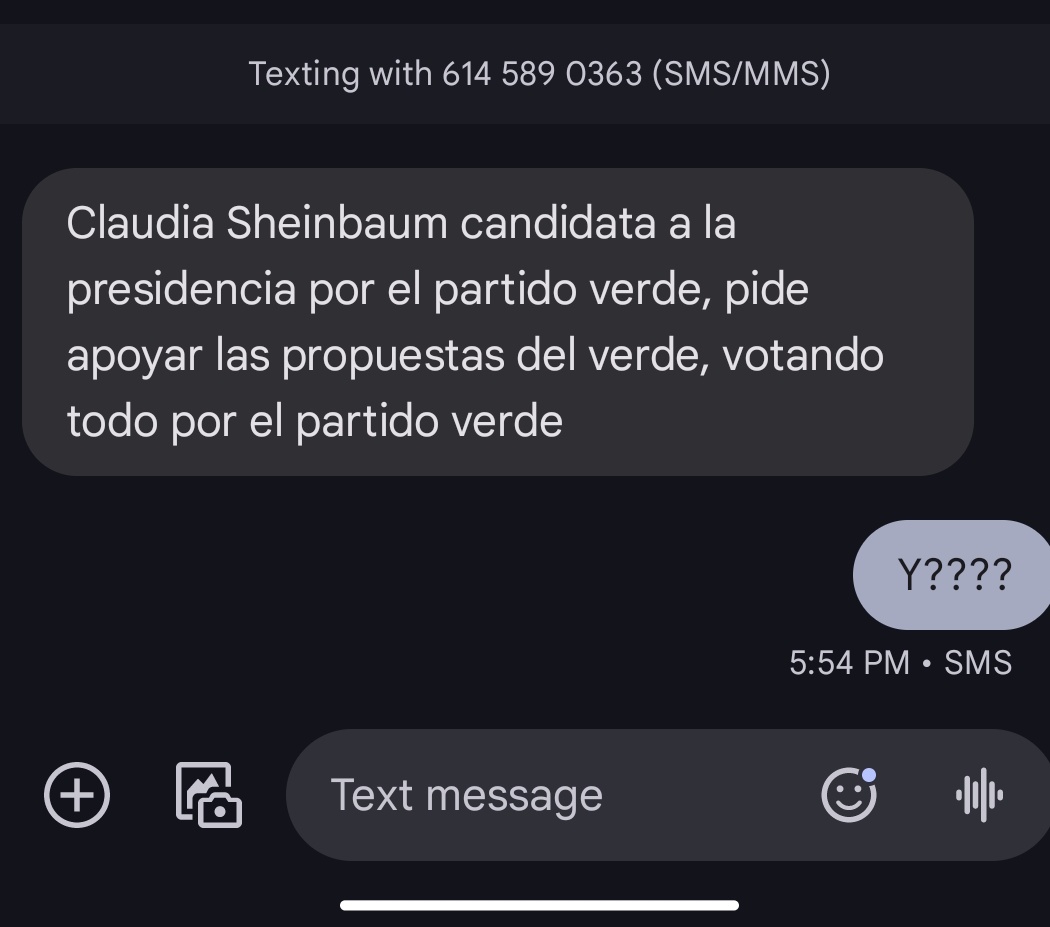 Que la mona haga lo que quiera mi voto, mi decisión... O por su puesto no será para ella, o sus solicitudes...