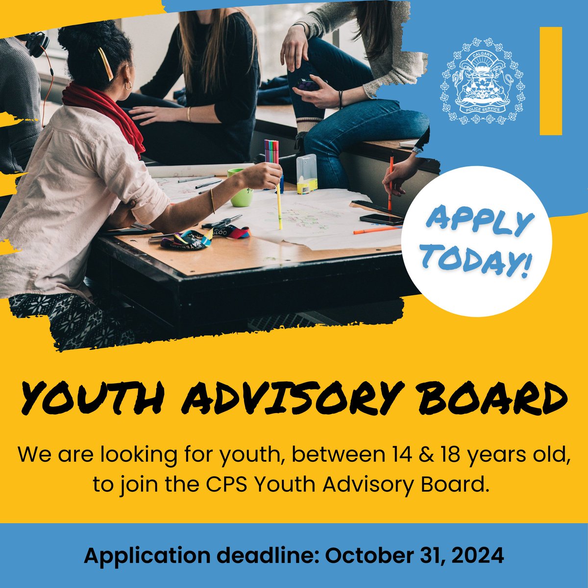 🍎 Interested in helping the CPS connect directly with youth in our city? We are looking for youth (aged 14-18) to join the Youth Advisory Board. We believe that involving youth in shaping community policies is essential for a safer & inclusive city. 🌐 calgary.ca/cps/community-…