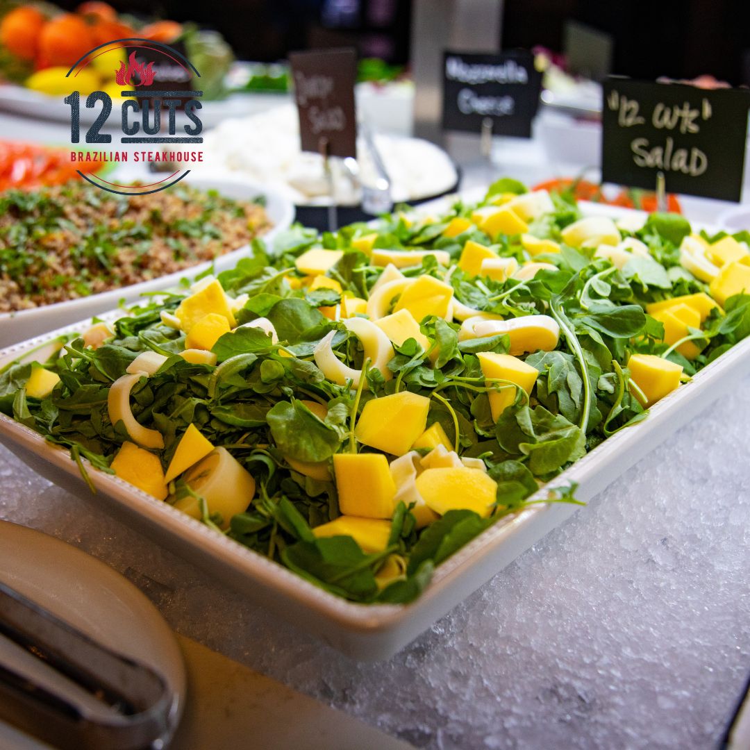 Calling all meat lovers! Don't forget the greens! Freshen up your churrasco feast with our salad bar at 12 Cuts Brazilian Steakhouse. What's your favorite salad add-on? @MetrocrestCofC 

#12CutsBrazilianSteakhouse #DallasFoodie #DallasFood #DallasTexas #DFWFoodie