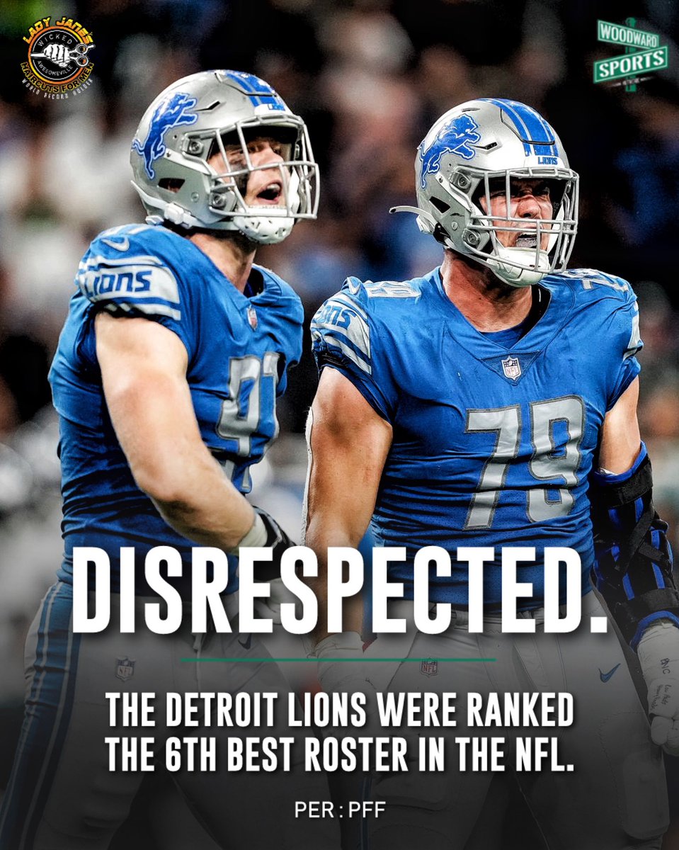 .@PFF ranked the Detroit Lions 6TH in terms of best rosters in the NFL 😳 Teams above the Detroit Lions included : - New York Jets - Baltimore Ravens - San Francisco 49ers -Kansas City Chiefs - Philadelphia Eagles