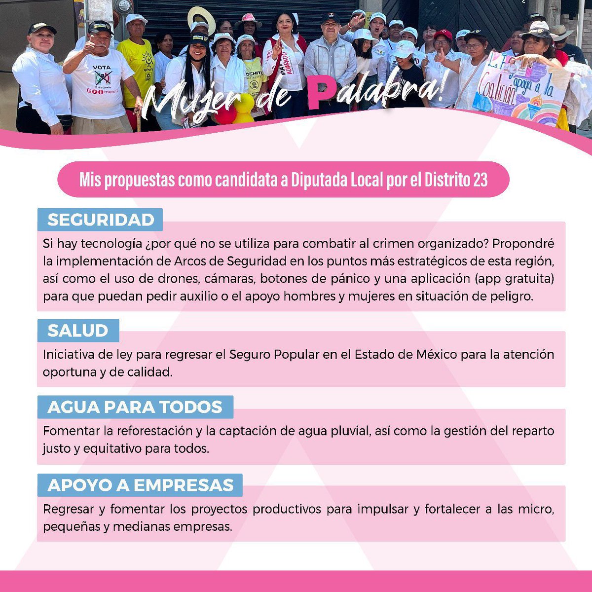 Amigos y amigas, éstas son mis propuestas para la Diputación local distrito 23 de Texcoco, Chiconcuac, Chiautla y Papalotla