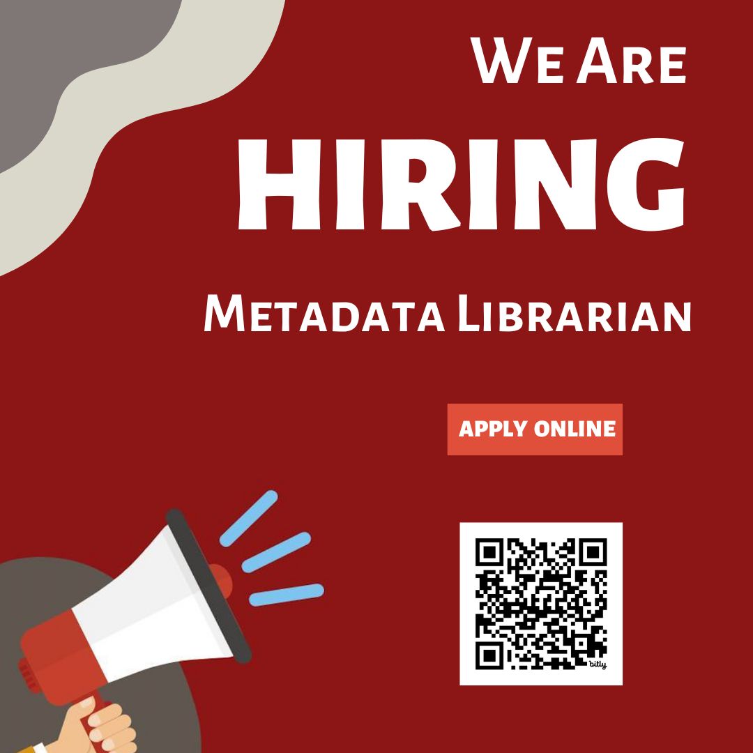 Come work at Lane Library! We are hiring a Metadata Librarian. Learn more and apply today! bit.ly/4bCMwmx