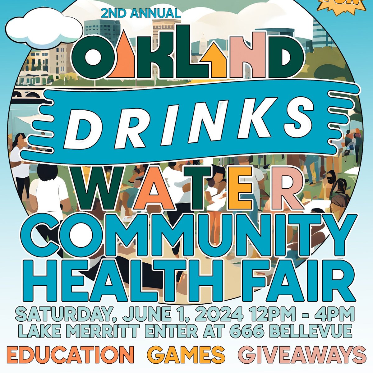 Come out this Saturday 6/1 to Lake Merritt for a free family-friendly health fair. Enjoy food, games & activities while promoting a healthy lifestyle. 12-4pm at 666 Bellevue Ave. Accessible via 19th St. BART, AC Transit lines NL, 57 & 12. See you there!👨‍👩‍👧‍👦