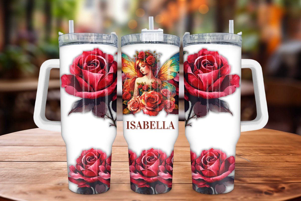 40oz Tumbler Wrap-June Birth Flower Rose-Print your own name Design-PNG Tumbler Sublimation Design download-Seamless Sublimation Design tuppu.net/cfd777c #PaperlessPrettiesArt #Etsy #DigitalDownload