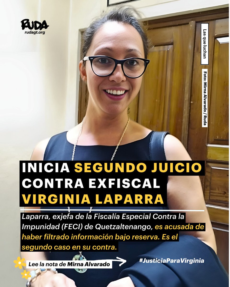 #LibertadParaVirginia 🚨 Este 27 de mayo dio inicio el segundo juicio contra Virginia Laparra, exfiscal criminalizada de la FECI, en el Tribunal Primero de Sentencia Penal de #Quetzaltenango.

👉🏽 Mirna Alvarado te cuenta todo lo que sucedió en la primera audiencia: