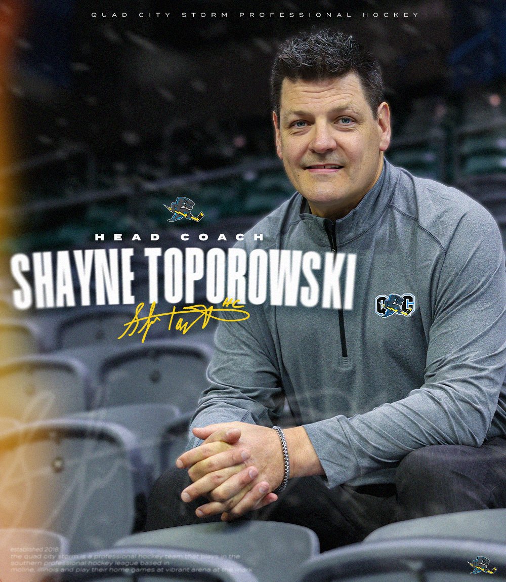 QuadCityStorm's tweet photo. We are excited to announce Shayne Toporowski as the second Head Coach in Quad City Storm franchise history!

Welcome home, Shayne🤝

🗞️ https://t.co/c0cT7Fz7Bv

#FreezeWarning https://t.co/bGMtGEnPEp