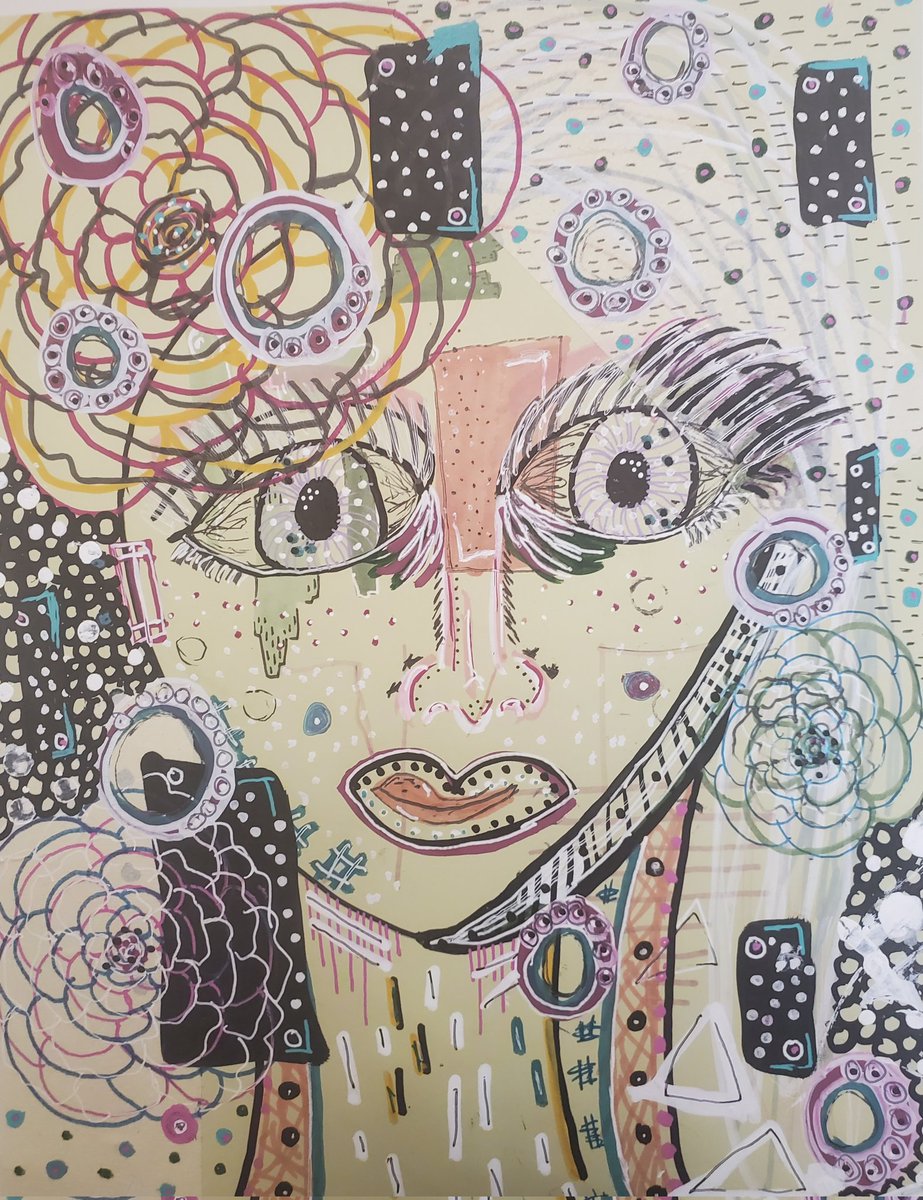 'Green lady 4' 8.5x11 cardstock original drawing 
#art #outsiderartist #artenthusiast #Ook #oneofakind #foryou #mixedmedia #artist #artcollector