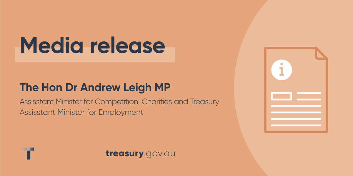 Media release @ALeighMP: Appointments- associate members to the Australian Competition and Consumer Commission ministers.treasury.gov.au/ministers/andr…