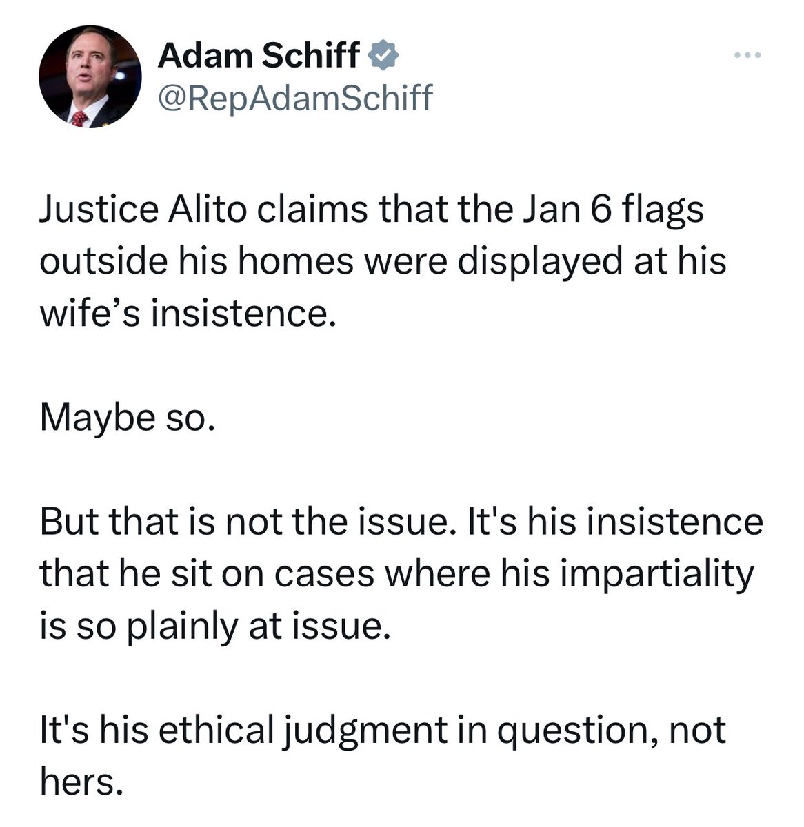 Future Senator Adam Schiff is spot on