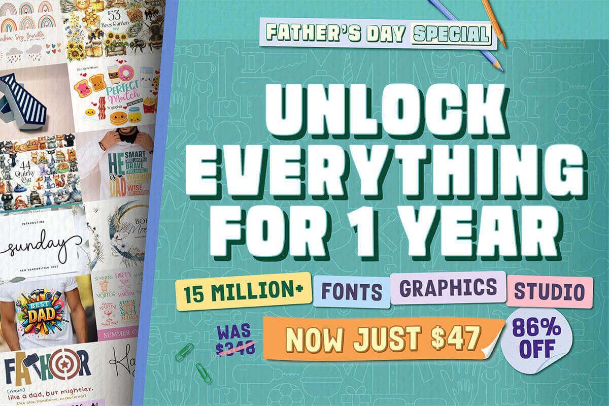 Get 1 year of unlimited access to EVERYTHING at Creative Fabrica for just $47! The deal is valued at $348 - that's a 86% discount! AD

Grab this #Deal >> creativefabrica.com/ref/1879117/ 

#fonts #POD #graphics #svg