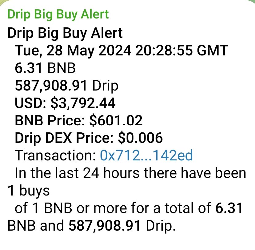 TrueMillionz's tweet photo. Someone bought nearly 600,000 $DRIP..Is something about to happen? 👀🤔💧 https://t.co/6U5HdmCZcO