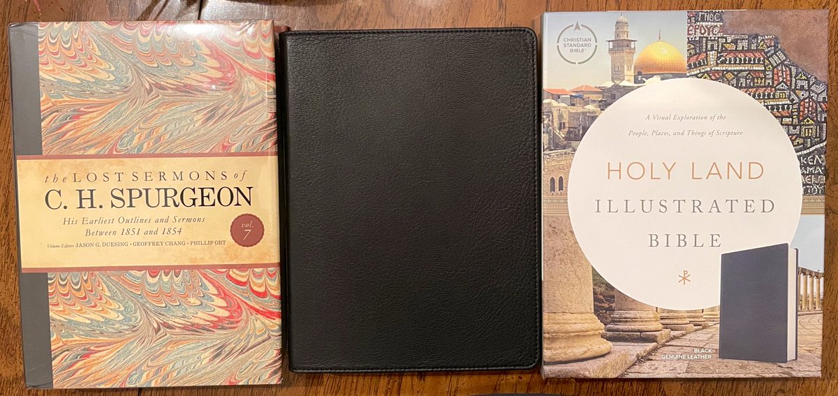 If any of you are interested in the Lost Sermons of Spurgeon 7-volume series, @Lifeway has several of them (sadly not all… I still lack vol. VI) deeply discounted for $11.97.

Also picked up a sweet copy of the CSB Holy Land Illustrated Bible. Love being able to *see* the places