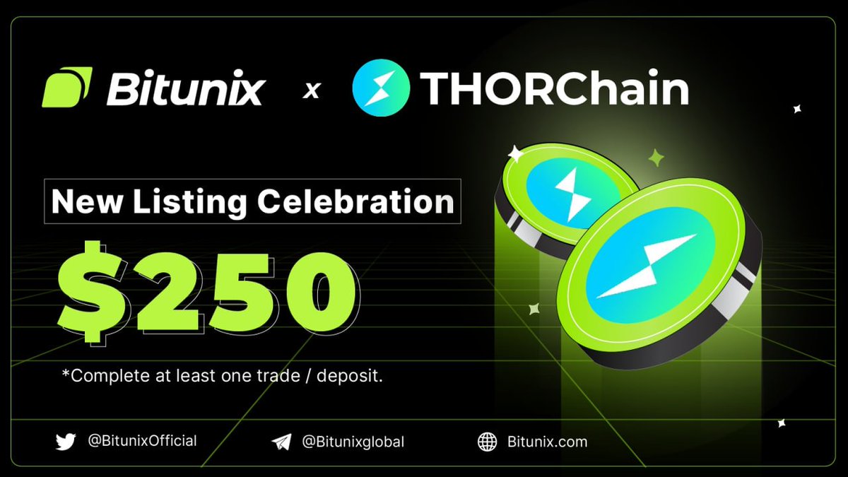 Let's Celebrate $RUNE listing on #Bitunix!

We are giving away $250!

To enter:

✅Follow <a href="/BitunixOfficial/">Bitunix</a> <a href="/THORChain/">THORChain</a>

✅Like + RT + Tag 2 Friends

✅Comment #BitunixRUNE
