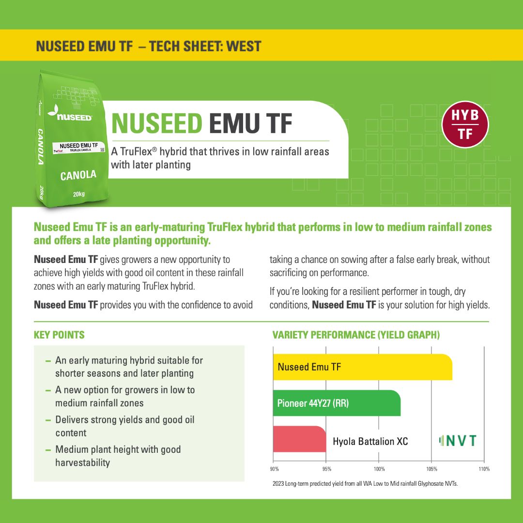 NufarmSeedsAU's tweet image. Looking for more information about #Nuseed #canola varieties or helpful resources? Head to our website 👉 bit.ly/CanolaTechShee…

Our techsheets have been updated to reflect the most accurate &amp;amp; up-to-date information + the latest NVT data 📊

#ValueBeyondYield