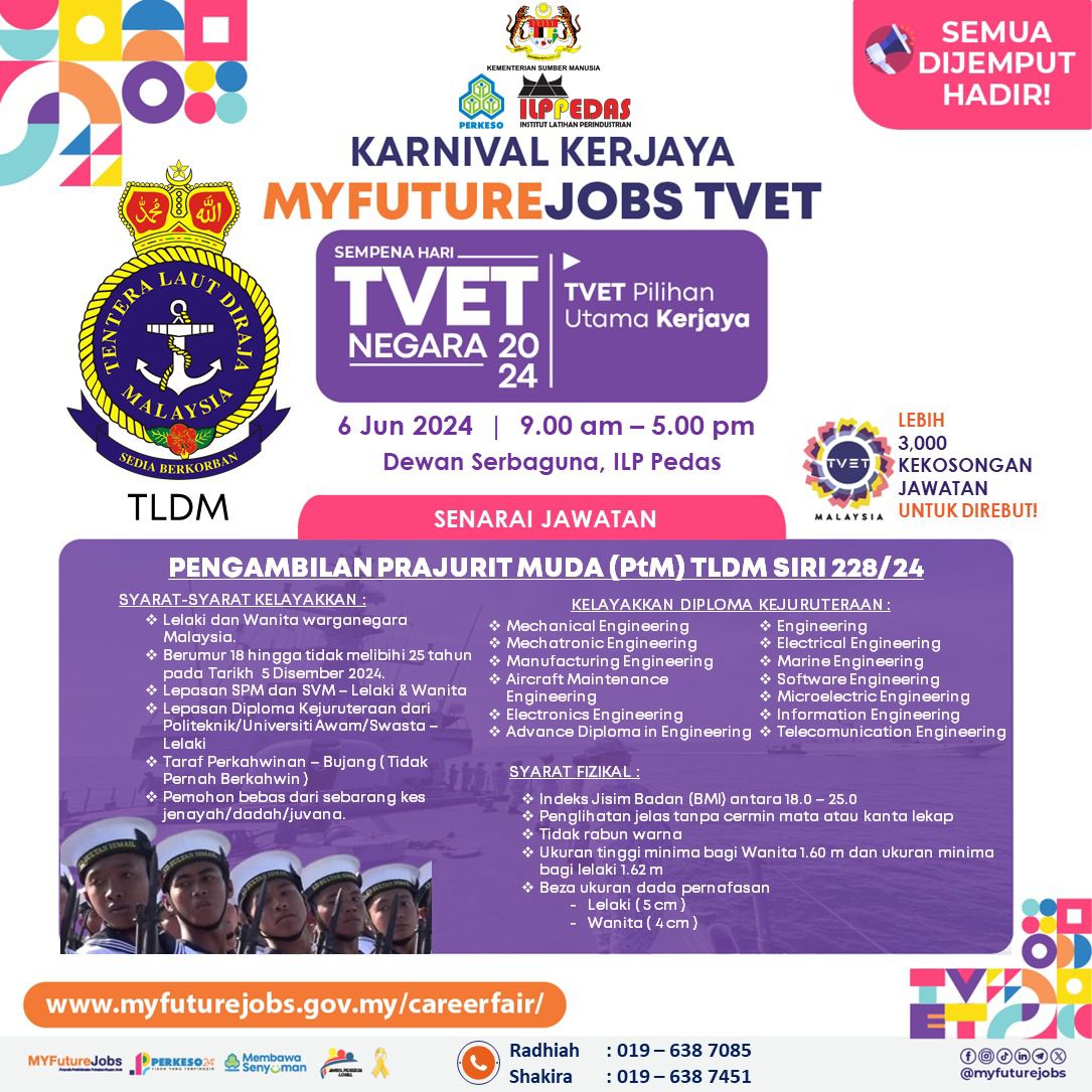 Orang nogori! Jom poi ke ILP Pedas minggu depan.
Daftar di myfuturejobs.gov.my/careerfair/