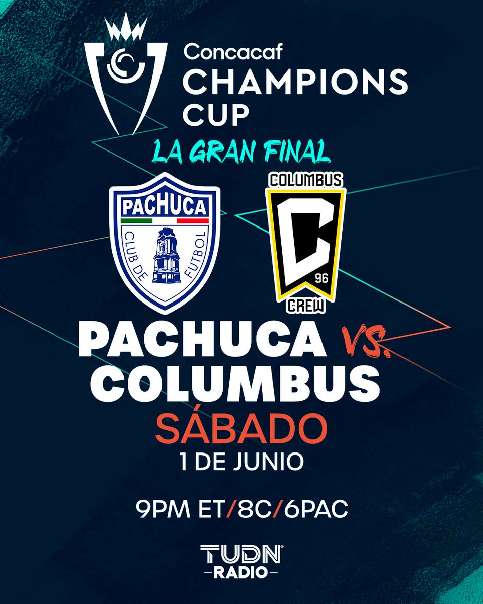 🔊¡LLEGÓ EL DÍA!🔊

Concacaf #ChampionsCup conocerá a su nuevo monarca y sí: Nuevo capítulo entre @LigaBBVAMX y
@MLSes 🥵🥵🥵

🔵⚪️ @Tuzos 🆚 @ColumbusCrew 🟡⚫️

¡De Costa a Costa!📻🇺🇸
🎙️tudn.com/TUDN-radio