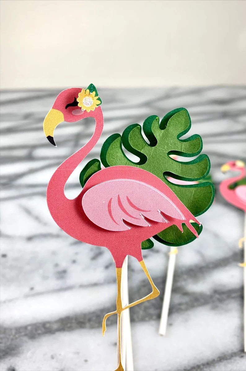 Check this out from Angelica at @Athyme2beecomfo and her shop on #Etsy Flamingo Cupcake Toppers, set of 12 etsy.com/listing/127107… #partysupplies #starseller #etsyshop #handmade #papercraft