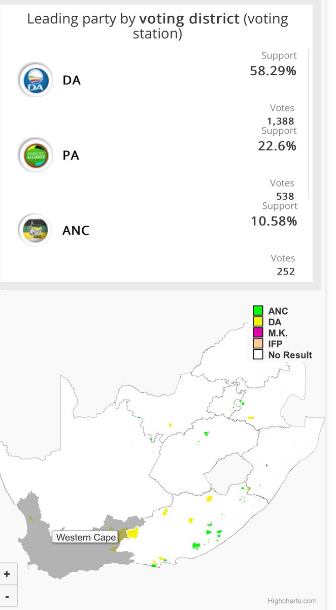 DEVELOPING NEWS: WESTERN CAPE How the province is looking at this moment in time. #SAelections24