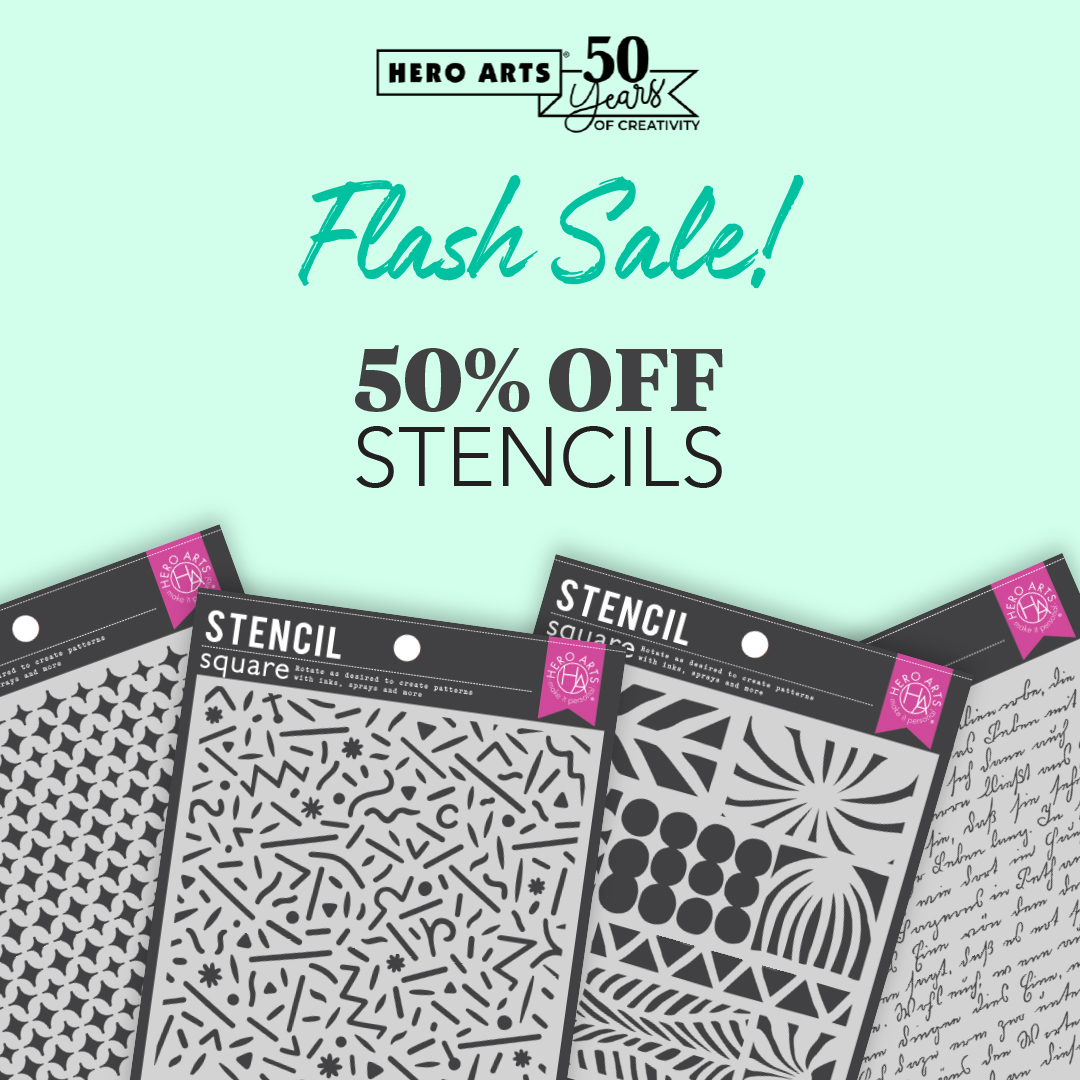 Stencil lovers, rejoice! 🙌 In celebration of our 50th anniversary, all stencils in our shop are 50% off until 5pm PT on Thursday, May 30: heroarts.com/collections/st…