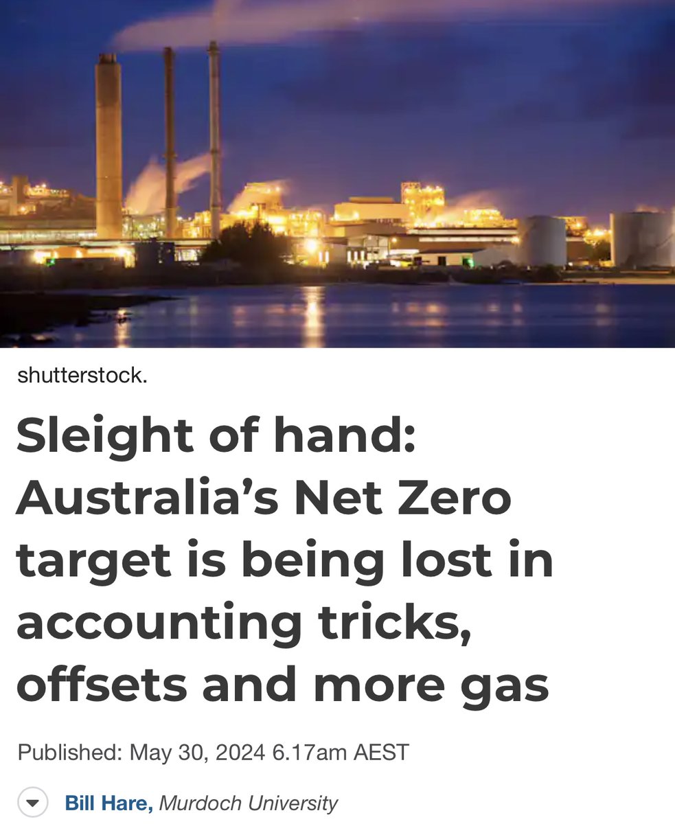 Must read by climate scientist @BillHareClimate The @AlboMP gov came to power promising real change on climate But their reliance on accounting tricks, carbon sinks, offsets & a future for gas means there's no credible pathway to reach Net Zero targets. theconversation.com/sleight-of-han…