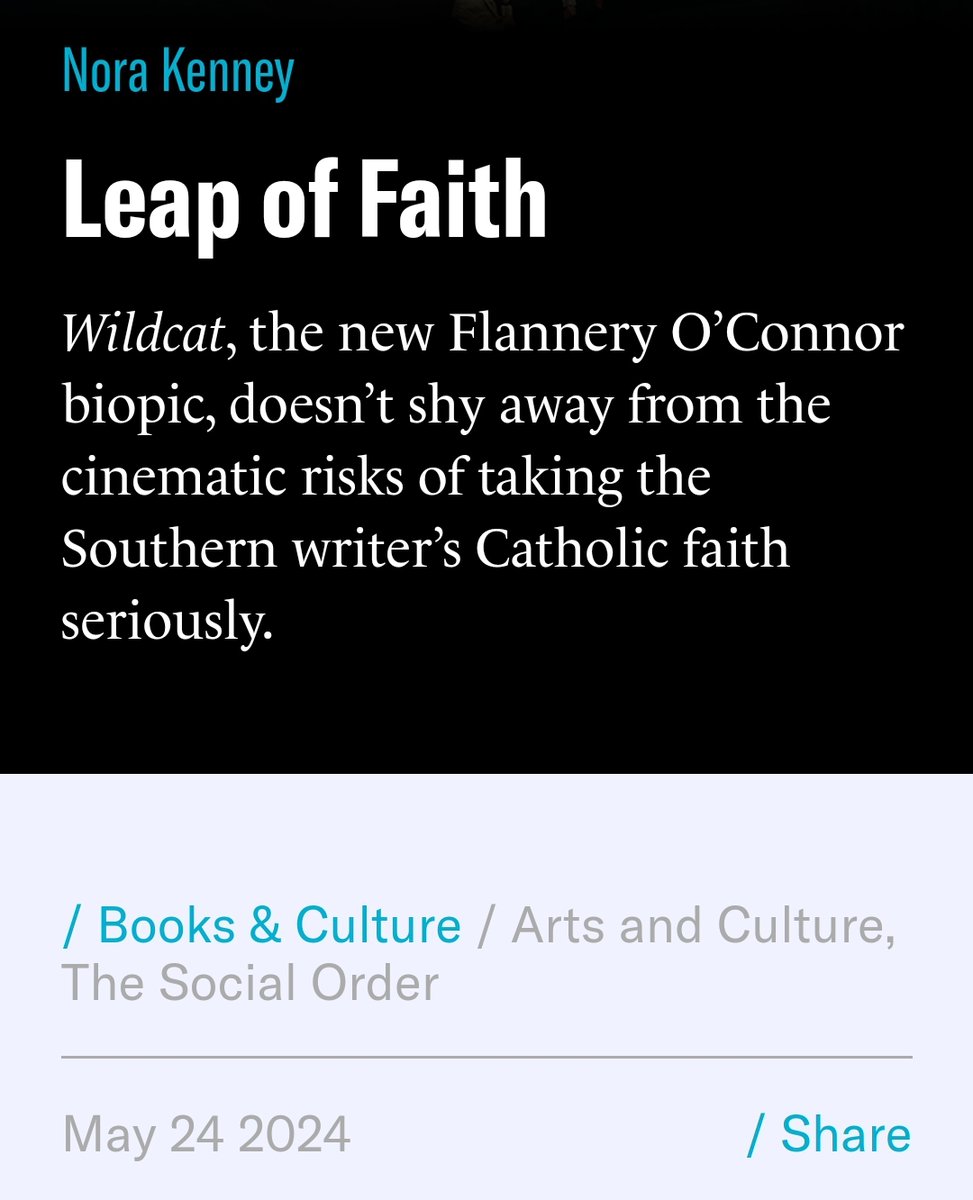 Wildcat, The Miracle Club and Catholic & ChristianMovies. Had it not been for Nora Kenney's review of the movie Wildcat in The City Journal, serendipitous appearance in my news feed, I would not have know about its existence. Now I want to watch it. cotobuzz.blogspot.com/2024/05/wildca…