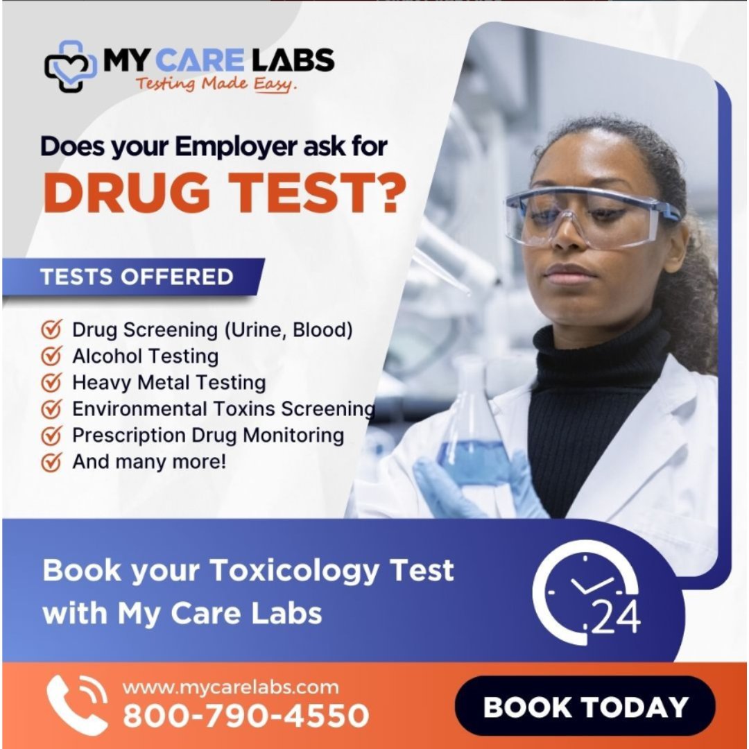 MyCareLabs's tweet photo. 🚀 Ready to take control of your health journey? My Care Labs introduces new Toxicology Testing Services! Because knowing is the first step to thriving! 🌱💪

Book your no-cost test: Call/Text 800-790-4550 or visit https://t.co/pEJ2loxgz9

16w https://t.co/MUcWNyvDr4
