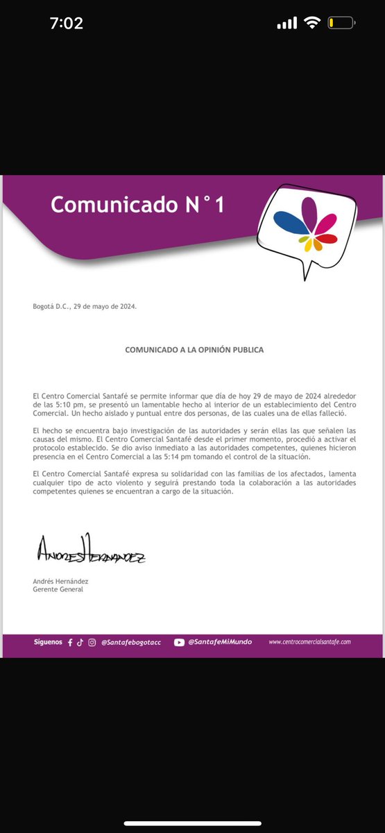 ¿Alguien me explica este comunicado tan horrible del CC Santafé ? Ala, qué falta de empatía con la mujer víctima de feminicidio, con su familia… qué horror. “Hecho aislado y puntual entre dos personas”… hágame el favor… qué espanto.