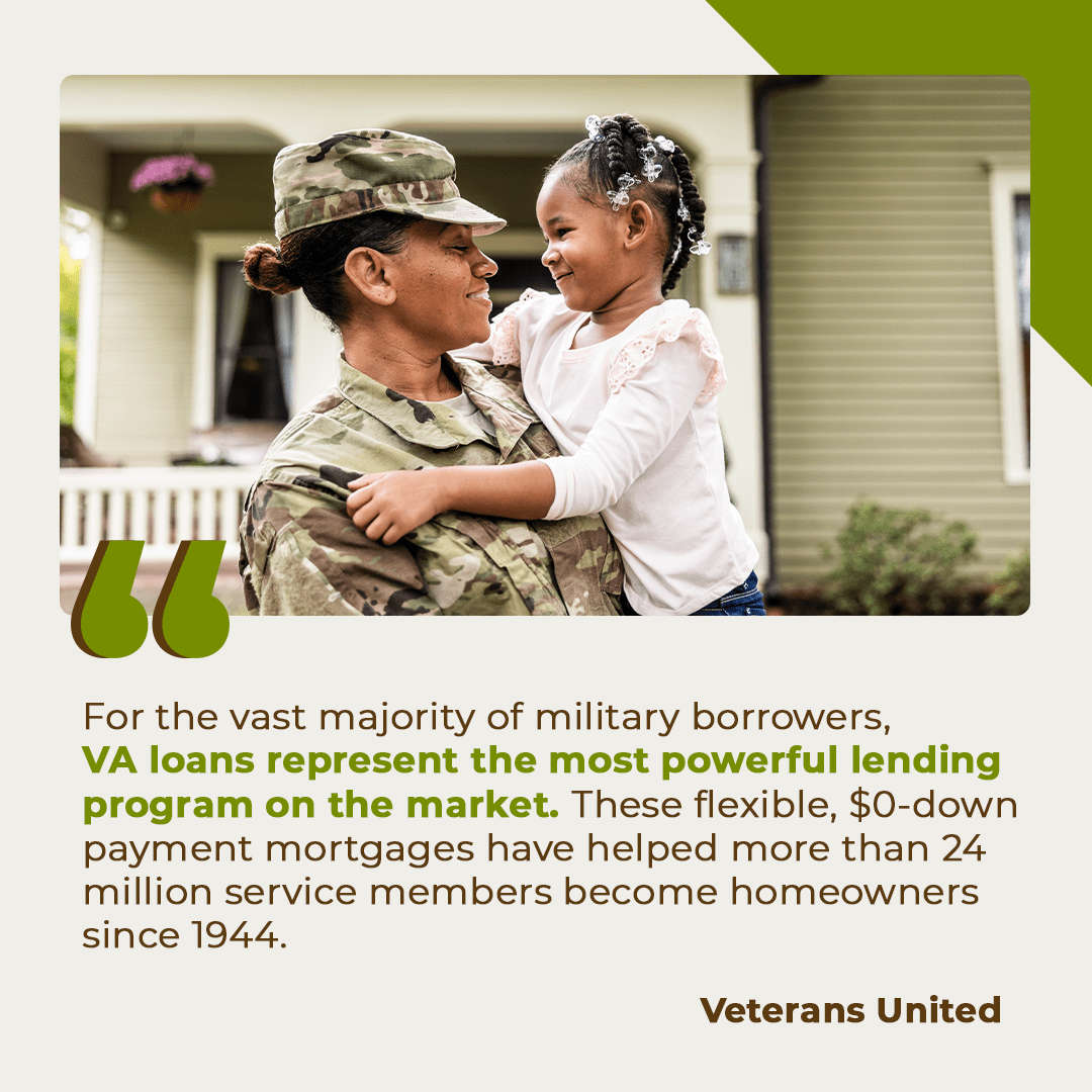 Veterans, did you know VA home loans can help you buy a home with no down payment, no PMI, and limited closing costs?
Over 24 million service members have become homeowners thanks to this loan option. Learn more and make your American Dream come true.
#valoans #americandream