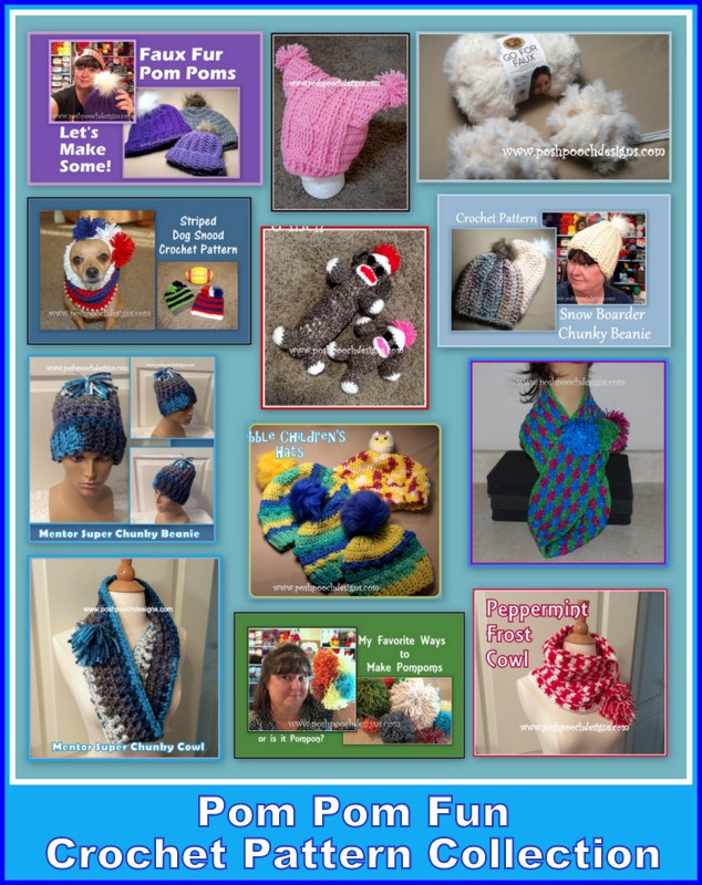 Pom Pom Fun Crochet Pattern Collection   - …shpoochdesignsdogclothes.blogspot.com/2021/02/pom-po…  - - -  #crochetpatterns #pompoms #pompomfun