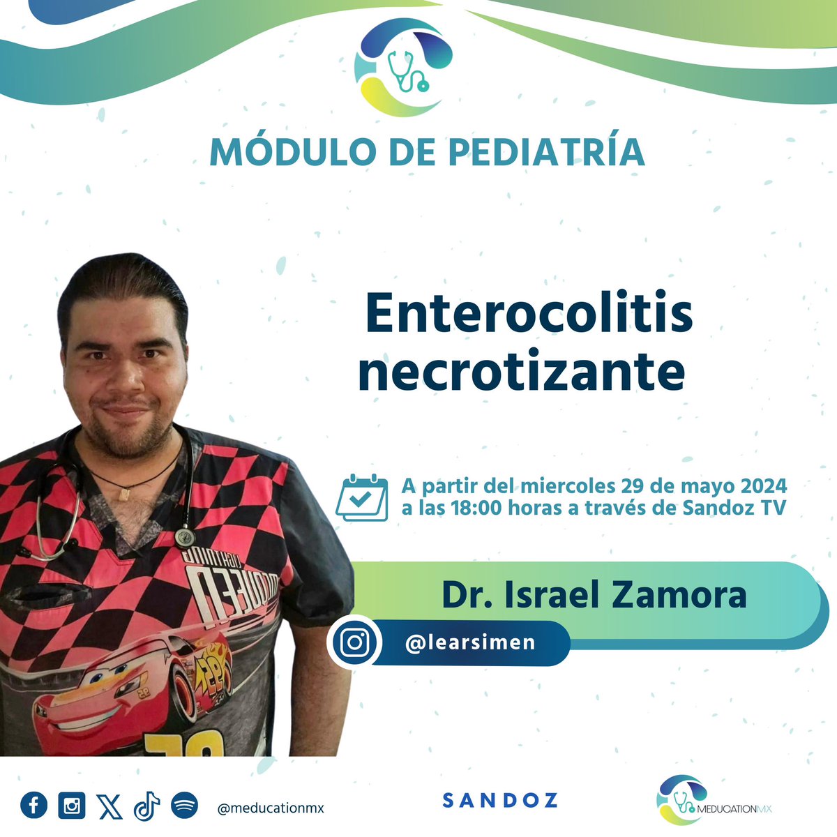 No se pierdan las clases de hoy de MeducationMx 2024
Totalmente gratis por sandoz-tv.com