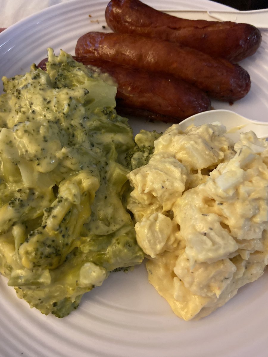 YumYumWpg's tweet image. Simple supper tonight. Air fried some cheddar cheese smokies, broccoli cheddar gratin, &amp;amp; deviled egg potato salad! 😋🧀🥦🥔🥗🍽️ #yumyumwpg #simplesupper