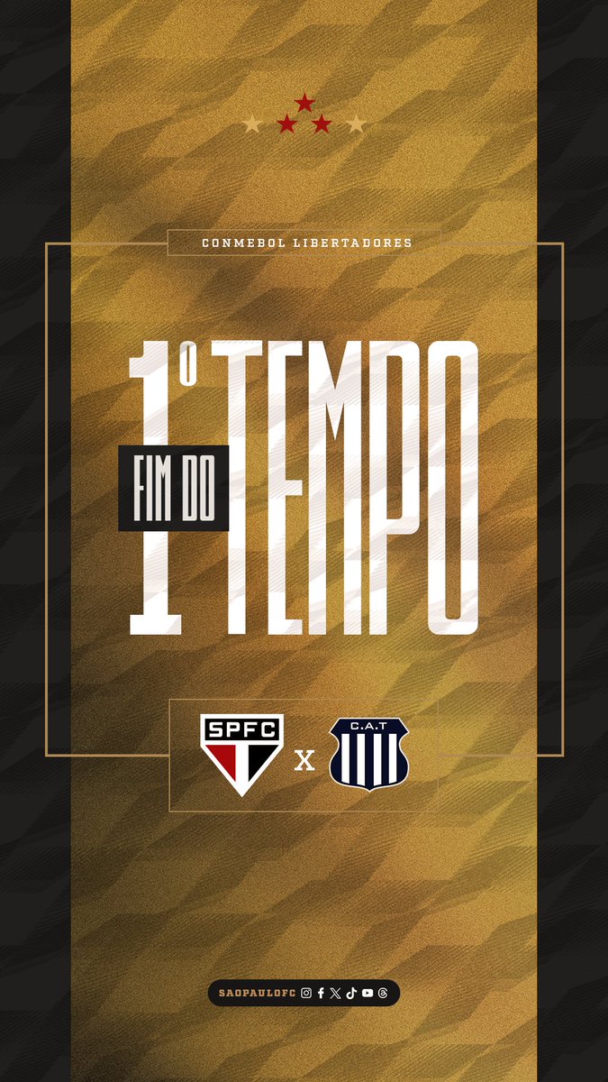 SaoPauloFC's tweet photo. Fim do primeiro tempo! #SPFCxTAL (1-0)

⚽ Lucas

🎙️ Narração #SPFCplay: https://t.co/kTpCMyEUUK 

#VamosSãoPaulo 🇾🇪 https://t.co/H6NWyIklPS